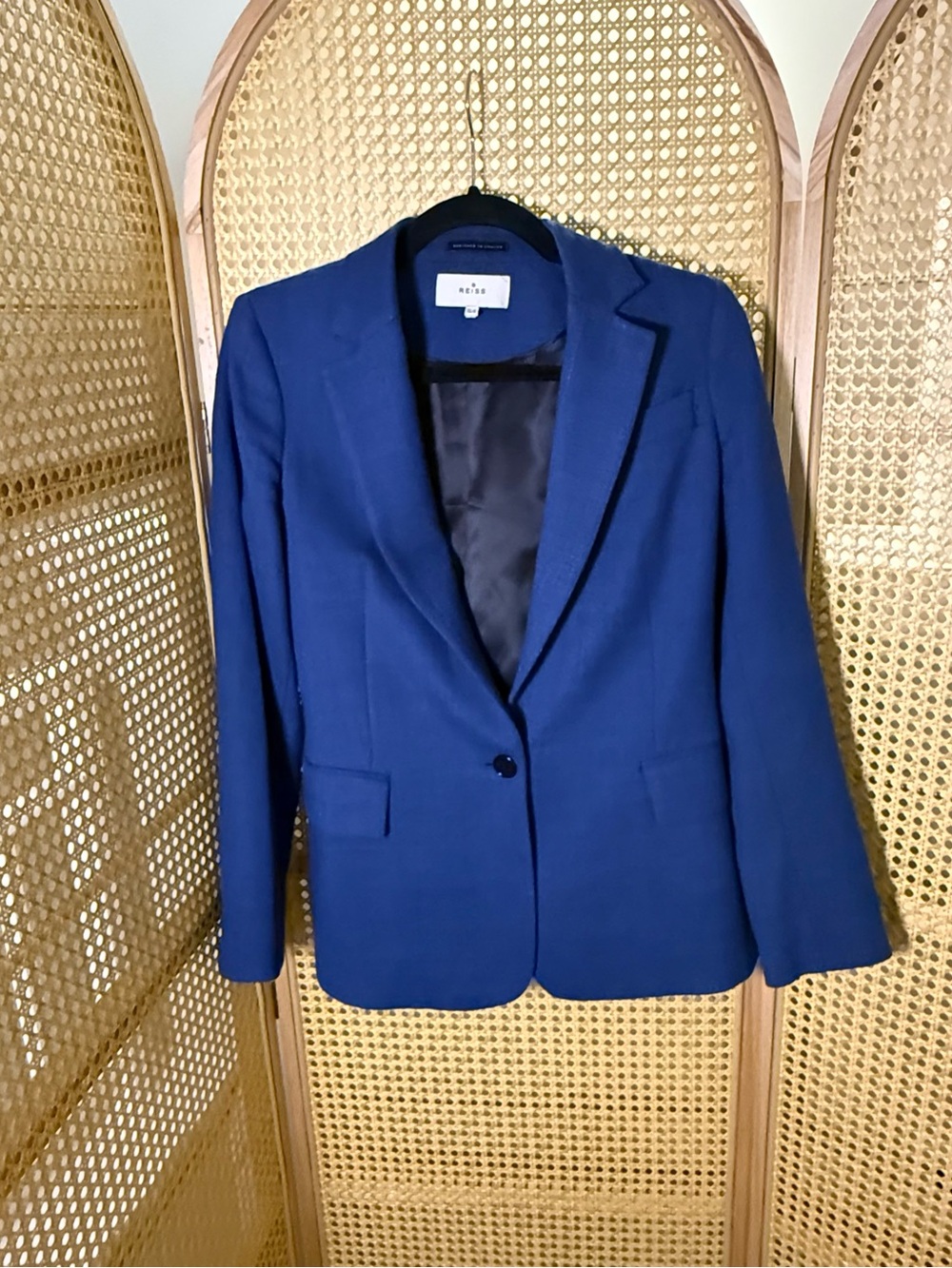 Reiss Cobalt Blue Wool Blend Tailored Blazer Size 0